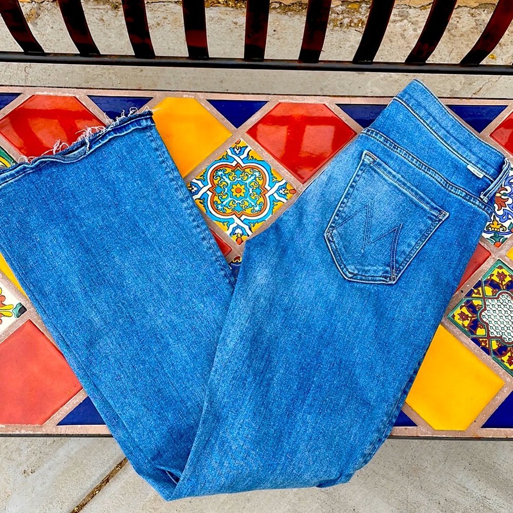 Mother jeans undone hem weekender